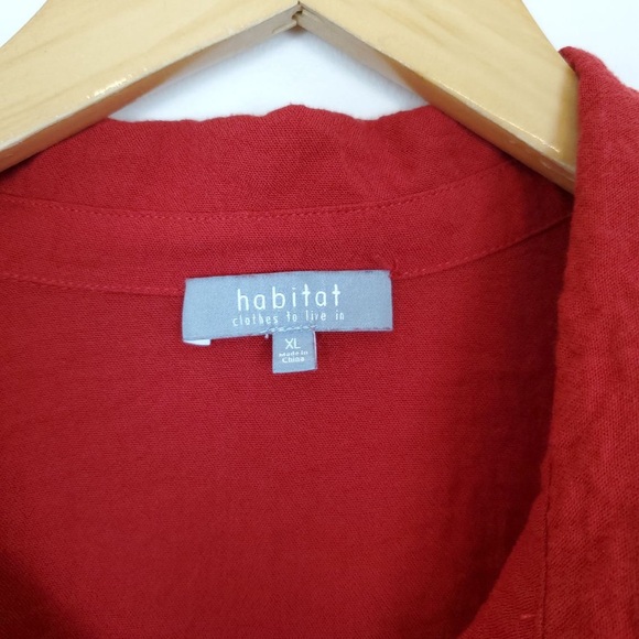 Habitat Button Front Asymmetrical Tunic Top - Picture 2 of 7